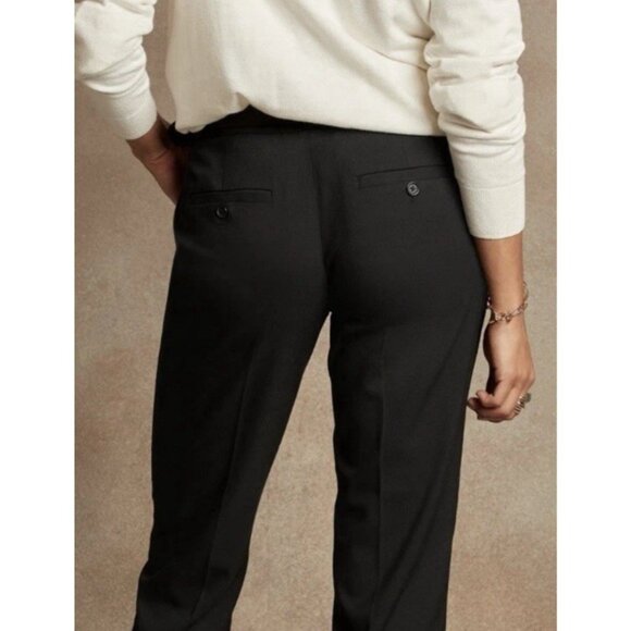 Banana Republic Avery Wool Black Straight Ankle Pants Work Office Trouser Size 4 - Picture 12 of 12